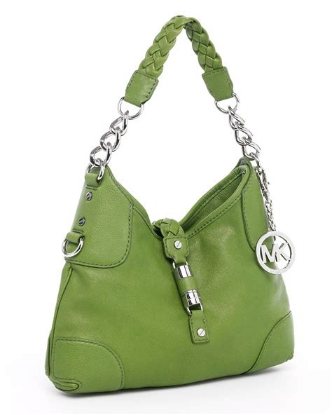 michael kors green bag with chain handles|Michael Kors navy shoulder purse.